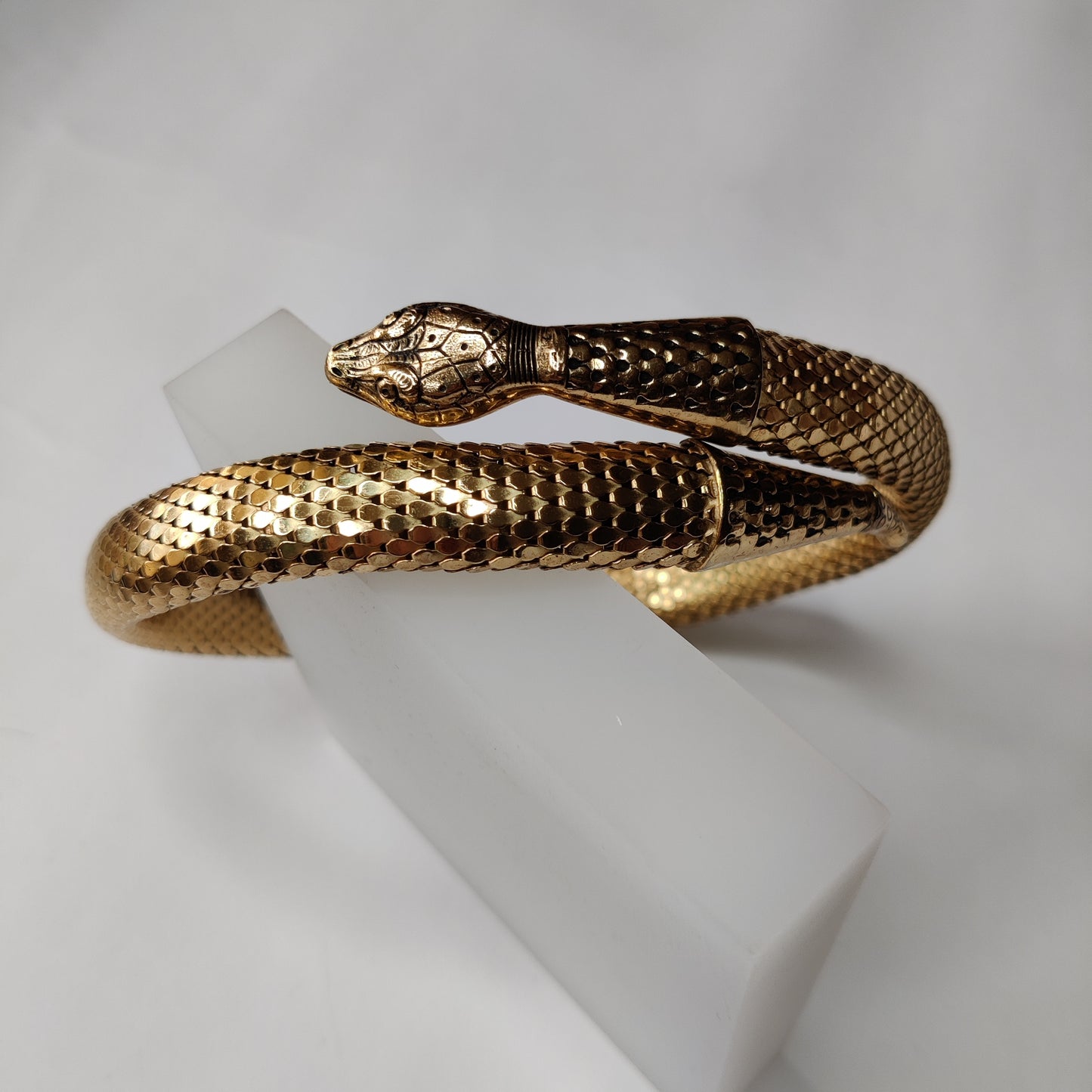 Vintage Whiting and Davis Gold Snake Necklace