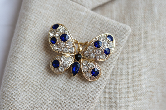 Vintage Cabouchon Butterfly Brooch