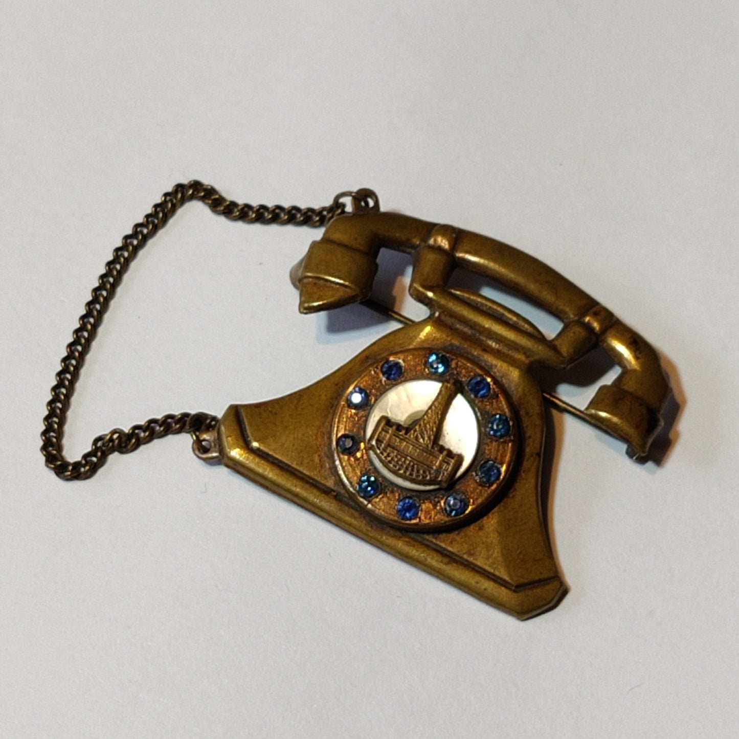 Vintage Telephone Brooch
