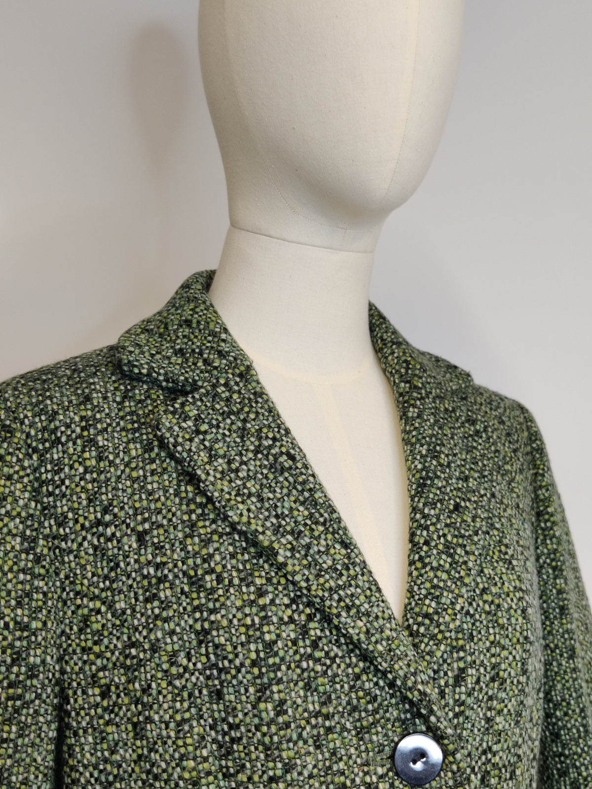 Vintage Viyella Moss Green Woven Tweed Blazer