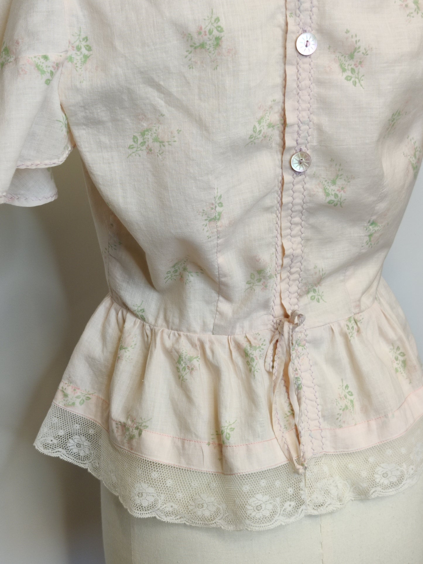 Antique Floral Cotton Bodice Top