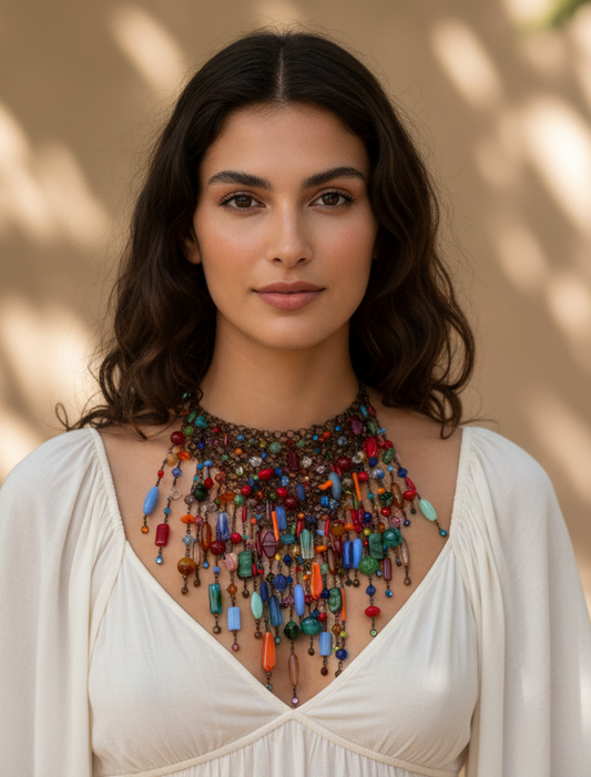 Konplott Multicoloured Glass Beaded Bib Necklace