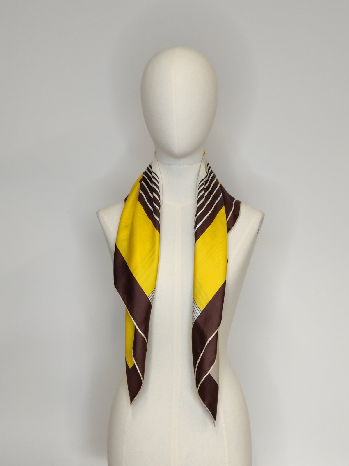 1970s Pure Silk Geometric Scarf