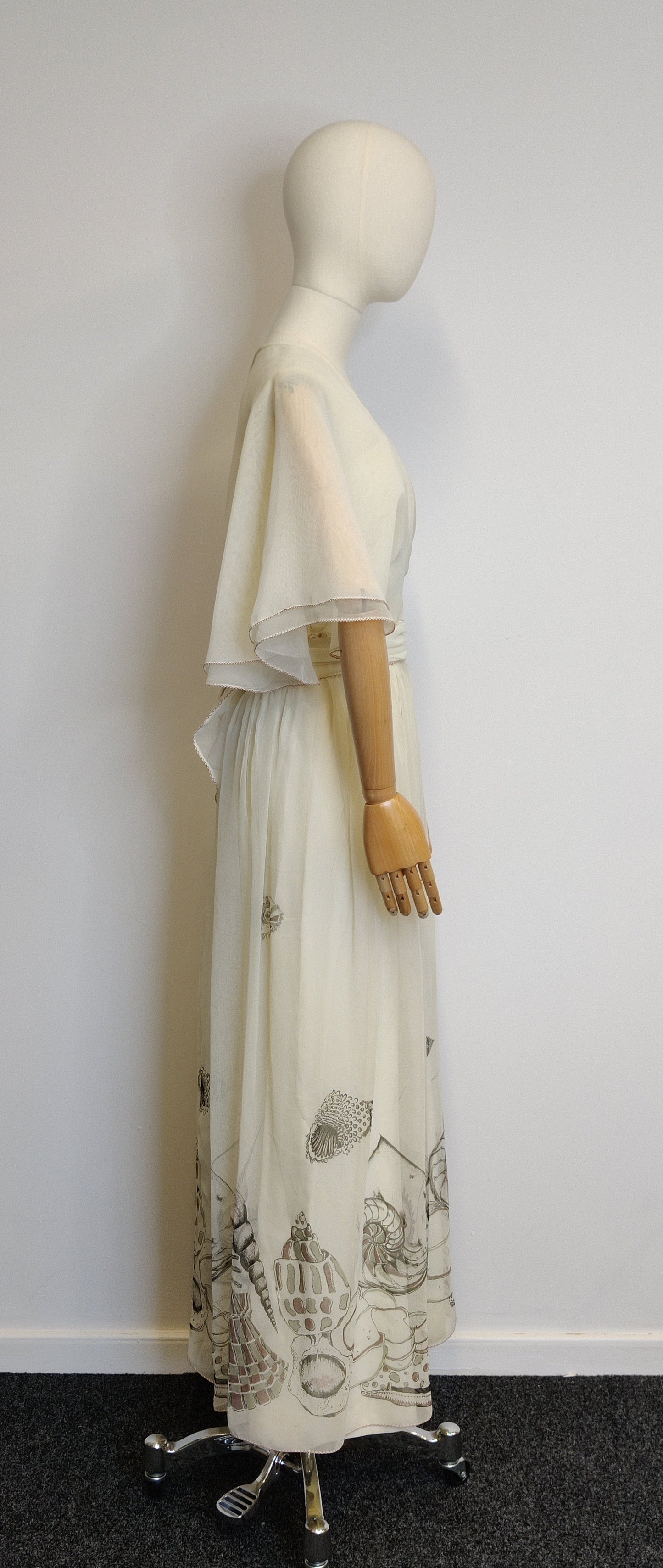 'Seashells' 1970s Maxi Dress attributed to Jean Varon