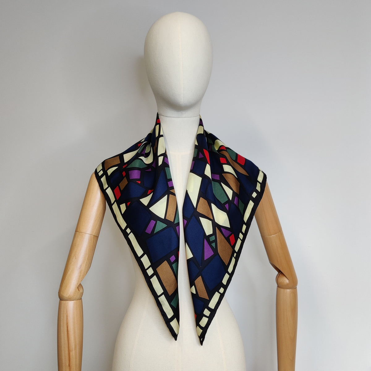 Vintage Beckford Silk Stained-Glass Mosaic Square Scarf
