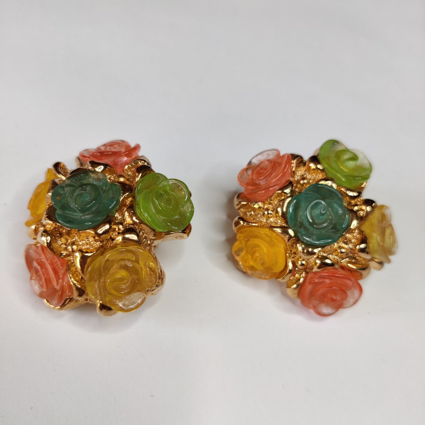 Vintage Floral Clip Earrings
