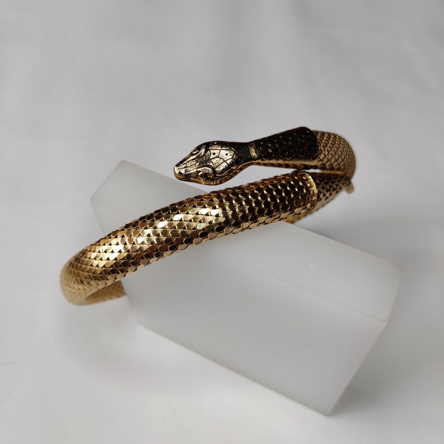 Vintage Whiting and Davis Gold Snake Necklace