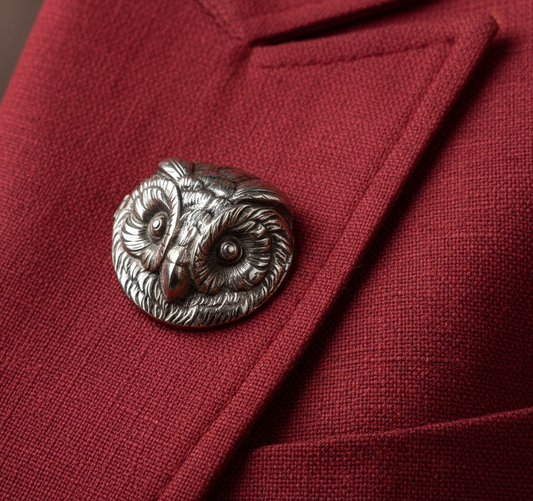 Vintage Silver Owl Brooch