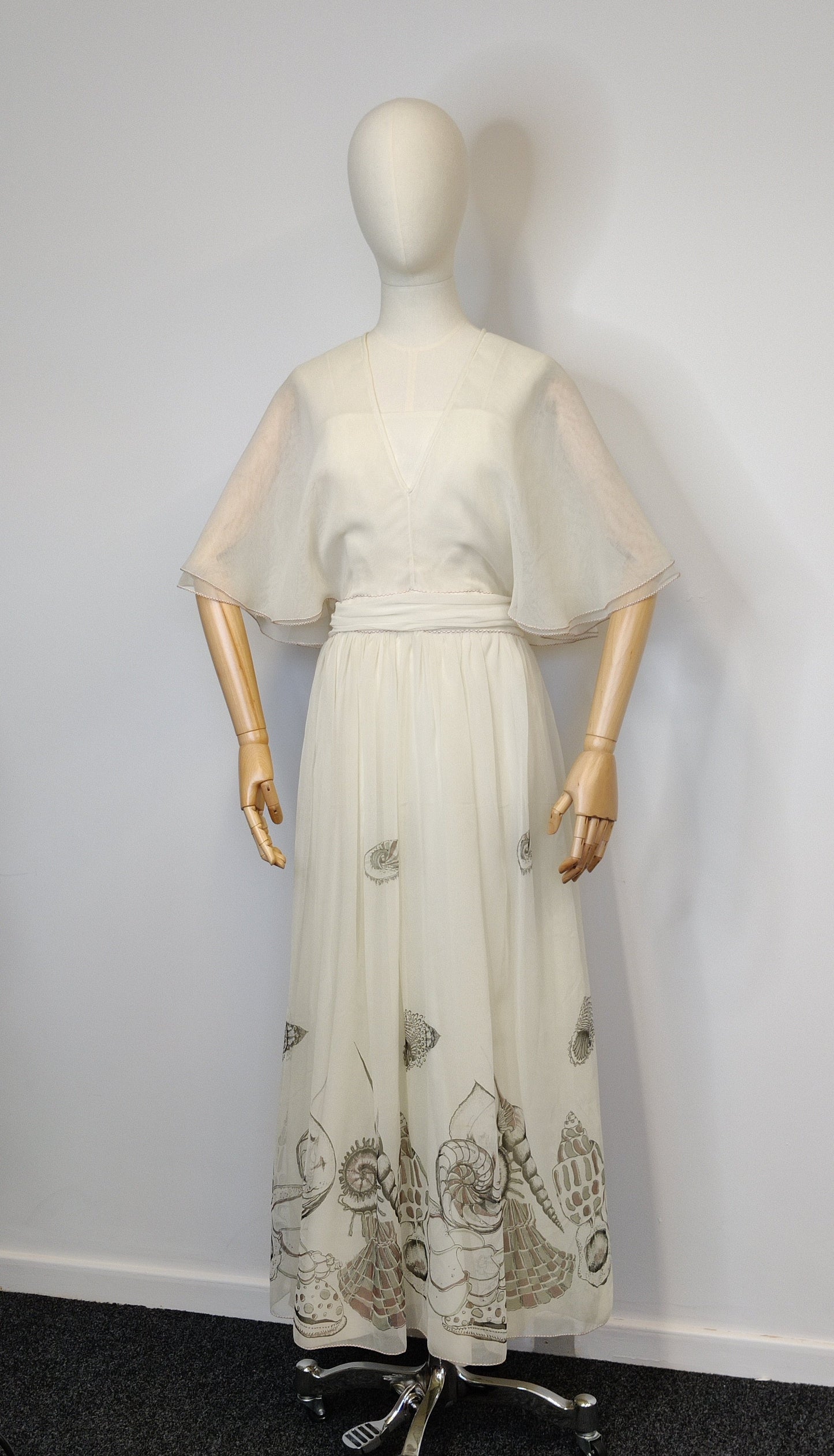 'Seashells' 1970s Maxi Dress attributed to Jean Varon