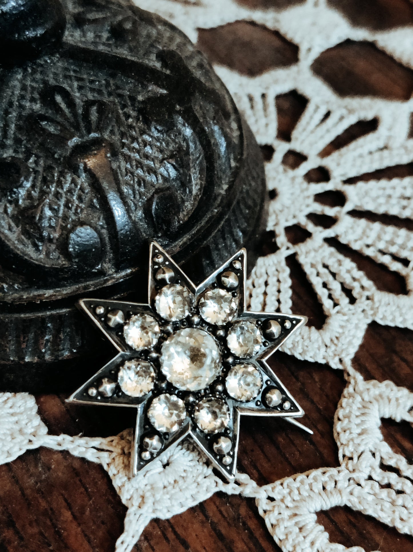 Antique Silver Star Brooch
