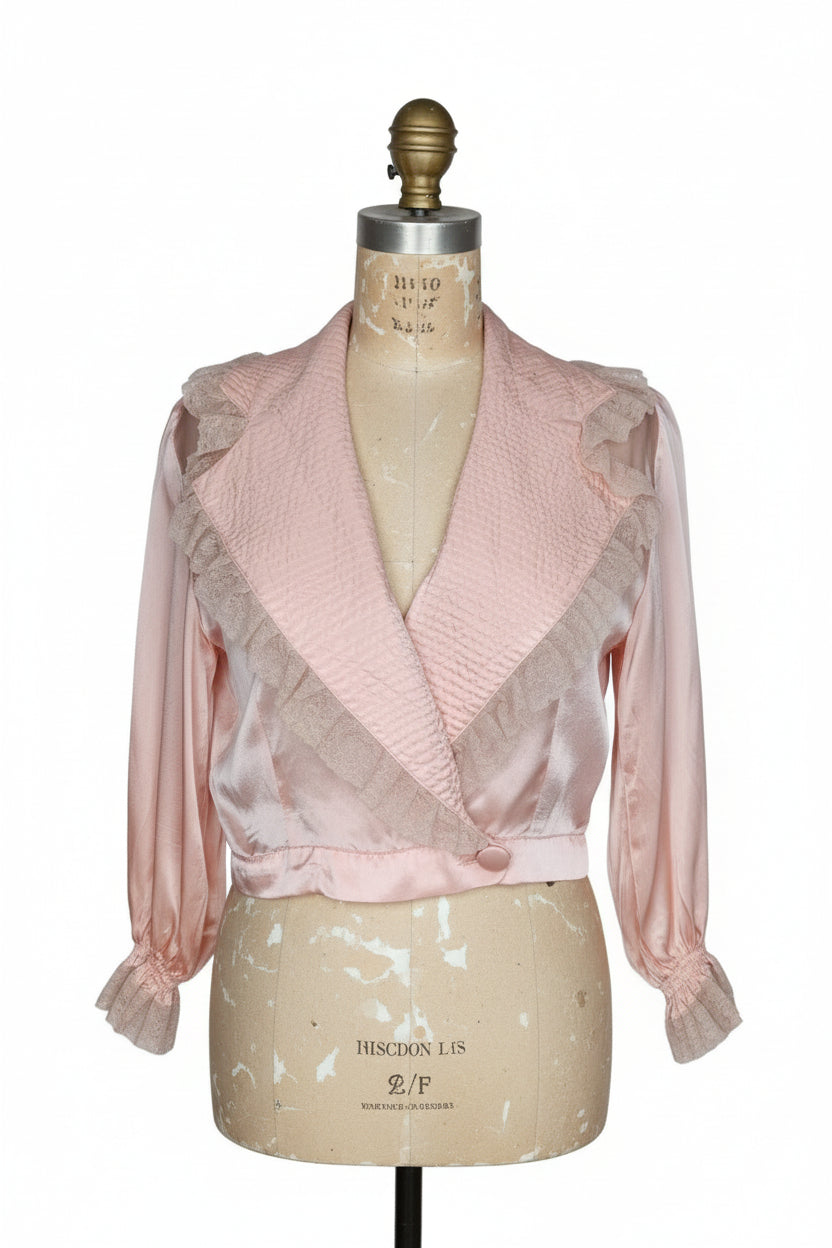 Vintage Satin Bed Jacket