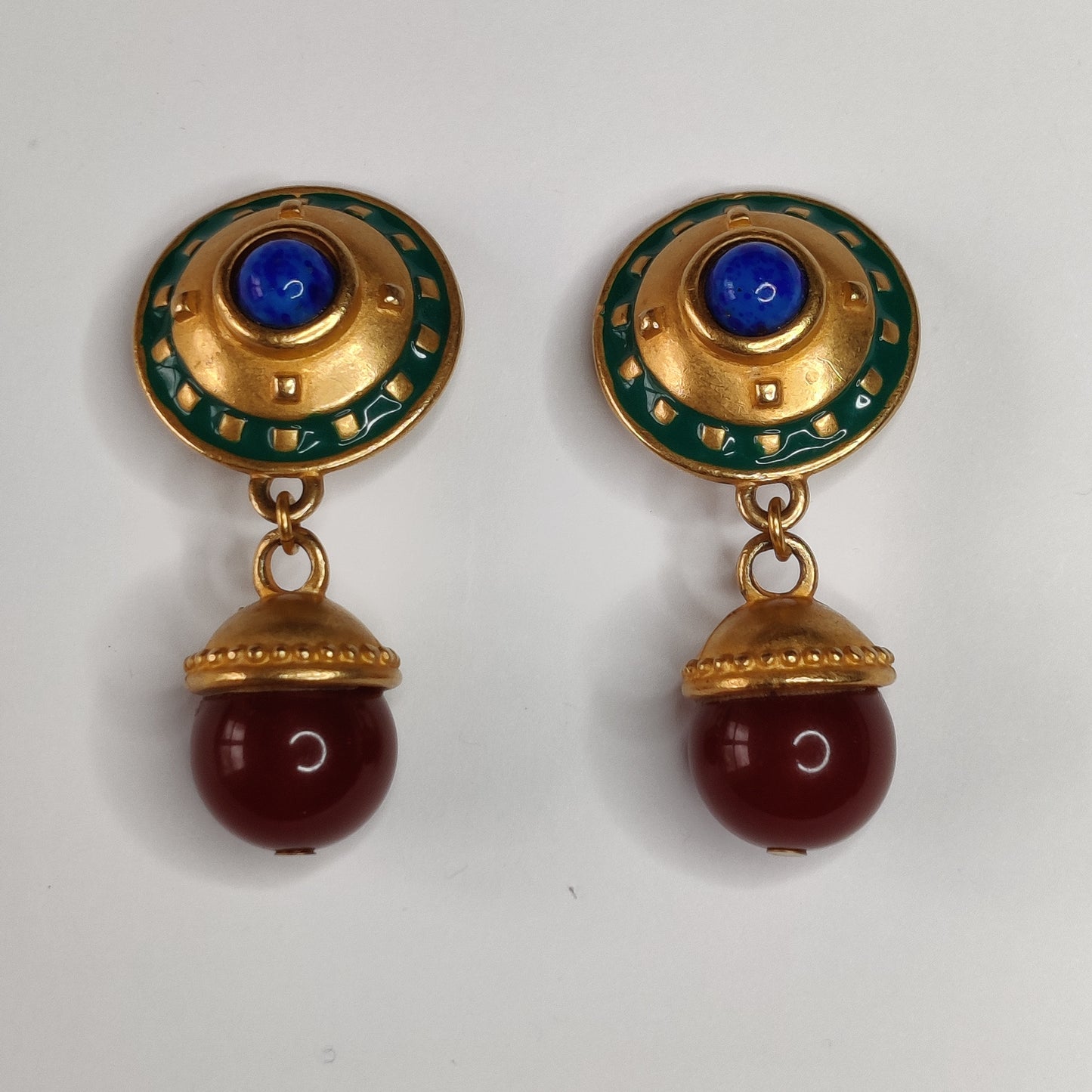 Lesley Block 1980s Clip Earrings