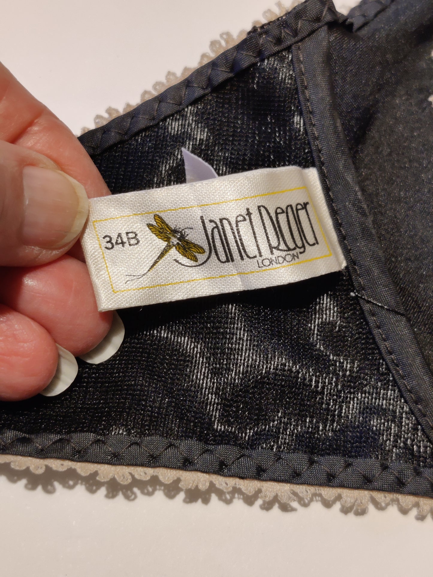 1970s Black Janet Reger Bra, Pants & Waist Slip Set