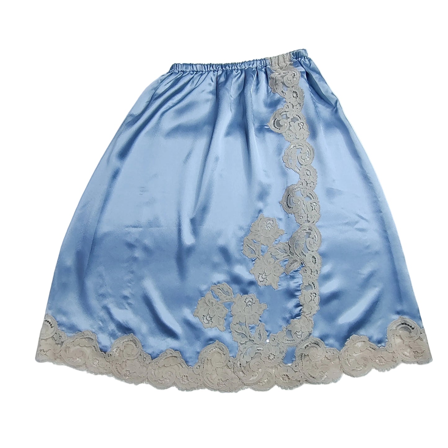 1970s Blue Janet Reger Bra & Waist Slip Set