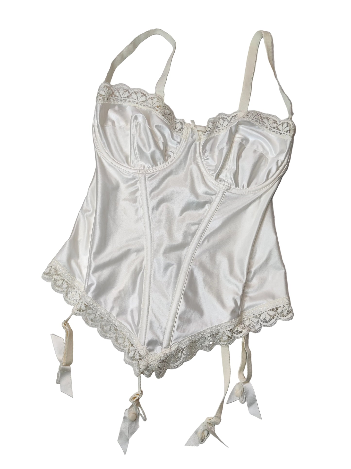 1980s Silhouette White/Off White Corset