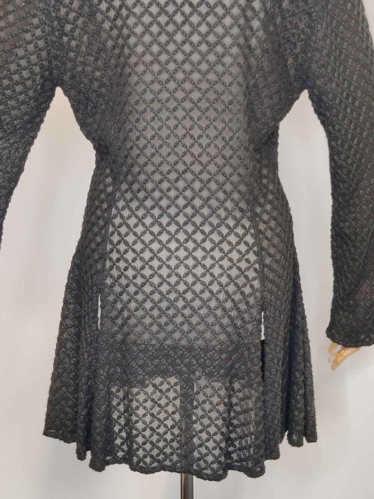 1990s GHOST (Sarne era) Black Devoire Peplum Jacket/Top