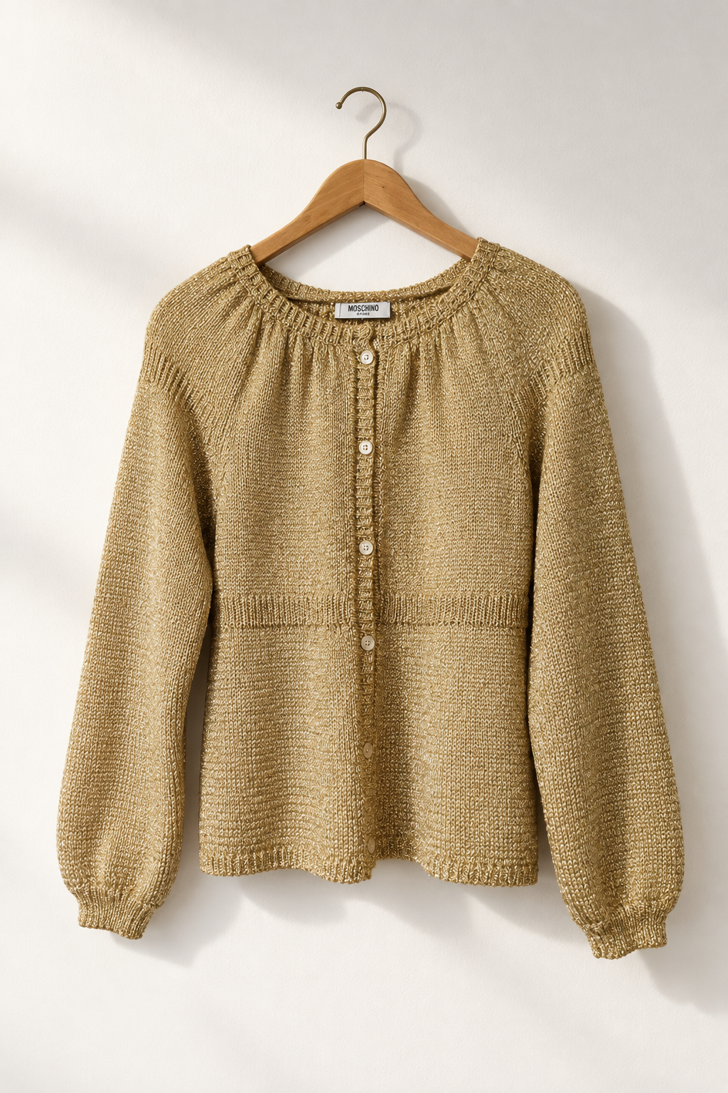 Vintage Moschino Cheap & Chic Gold Lurex Knitted Cardigan