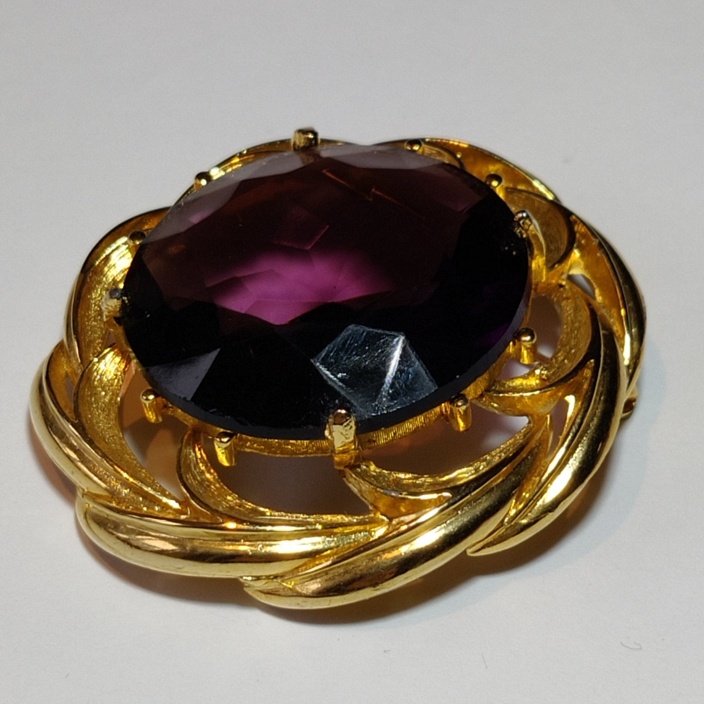 1960s Amethyst Glass Brooch