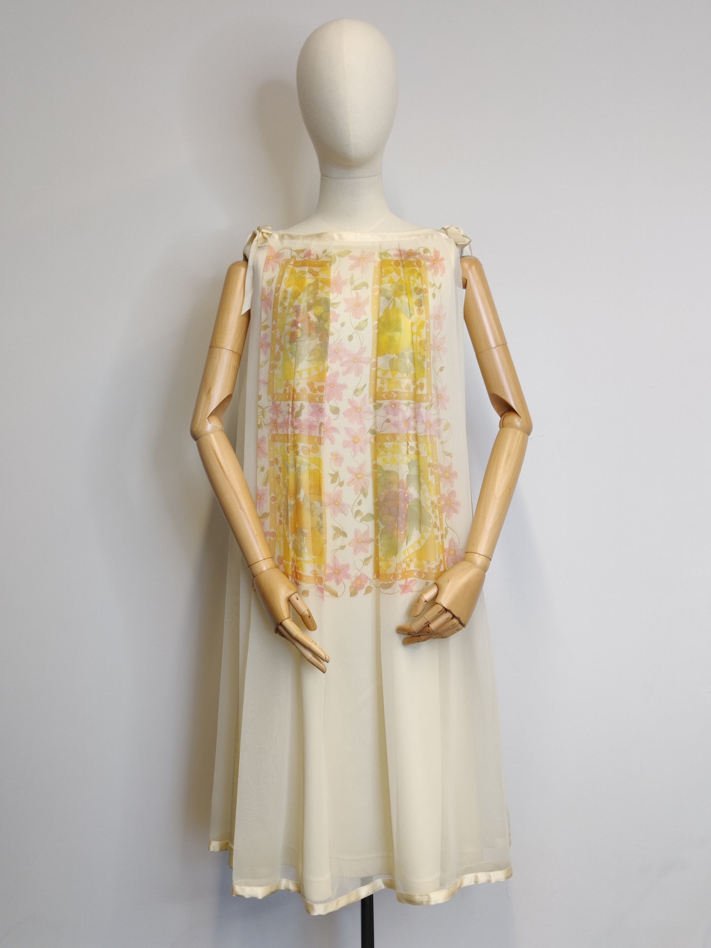 Jean Varon 'Floral Fun' 1970s Chiffon Dress