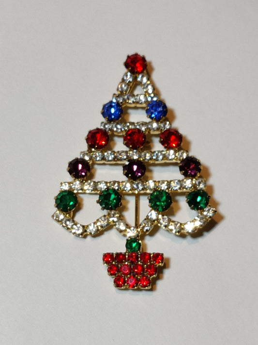 Vintage Christmas Tree Brooch