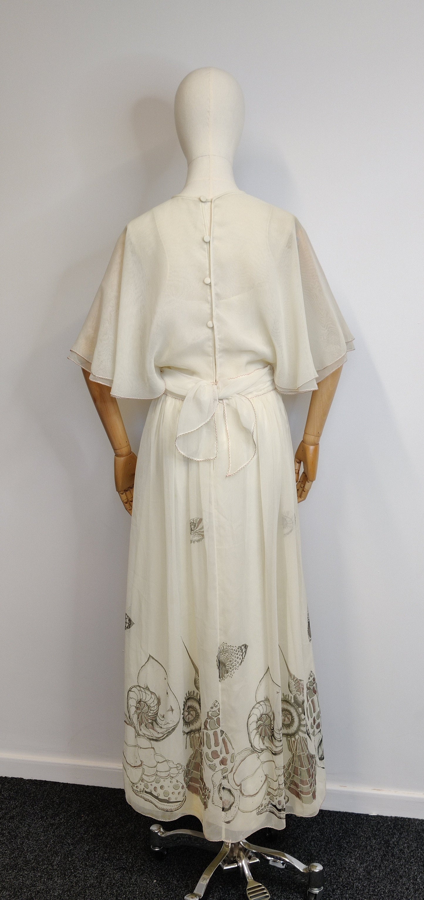 'Seashells' 1970s Maxi Dress attributed to Jean Varon
