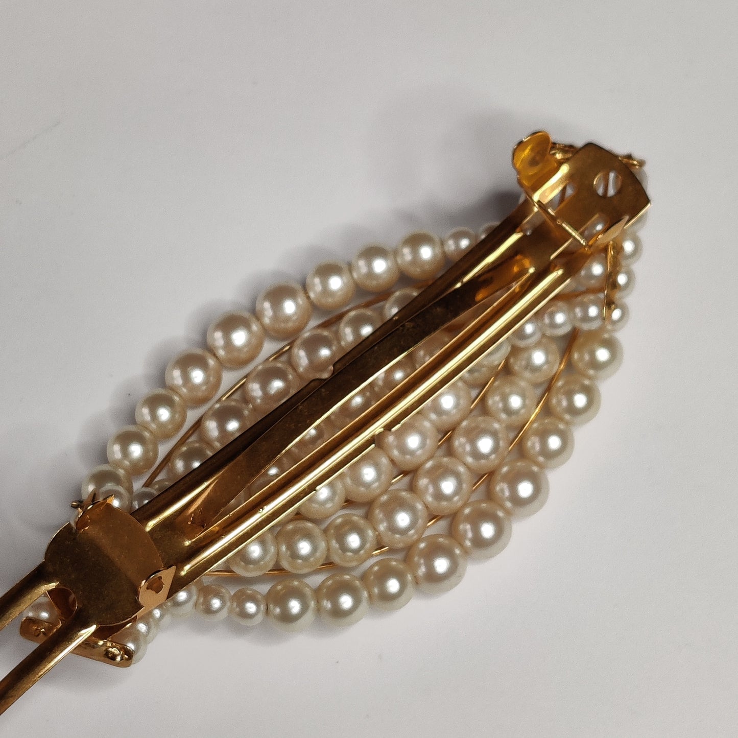 Vintage Pearl Hair Slide Barrette