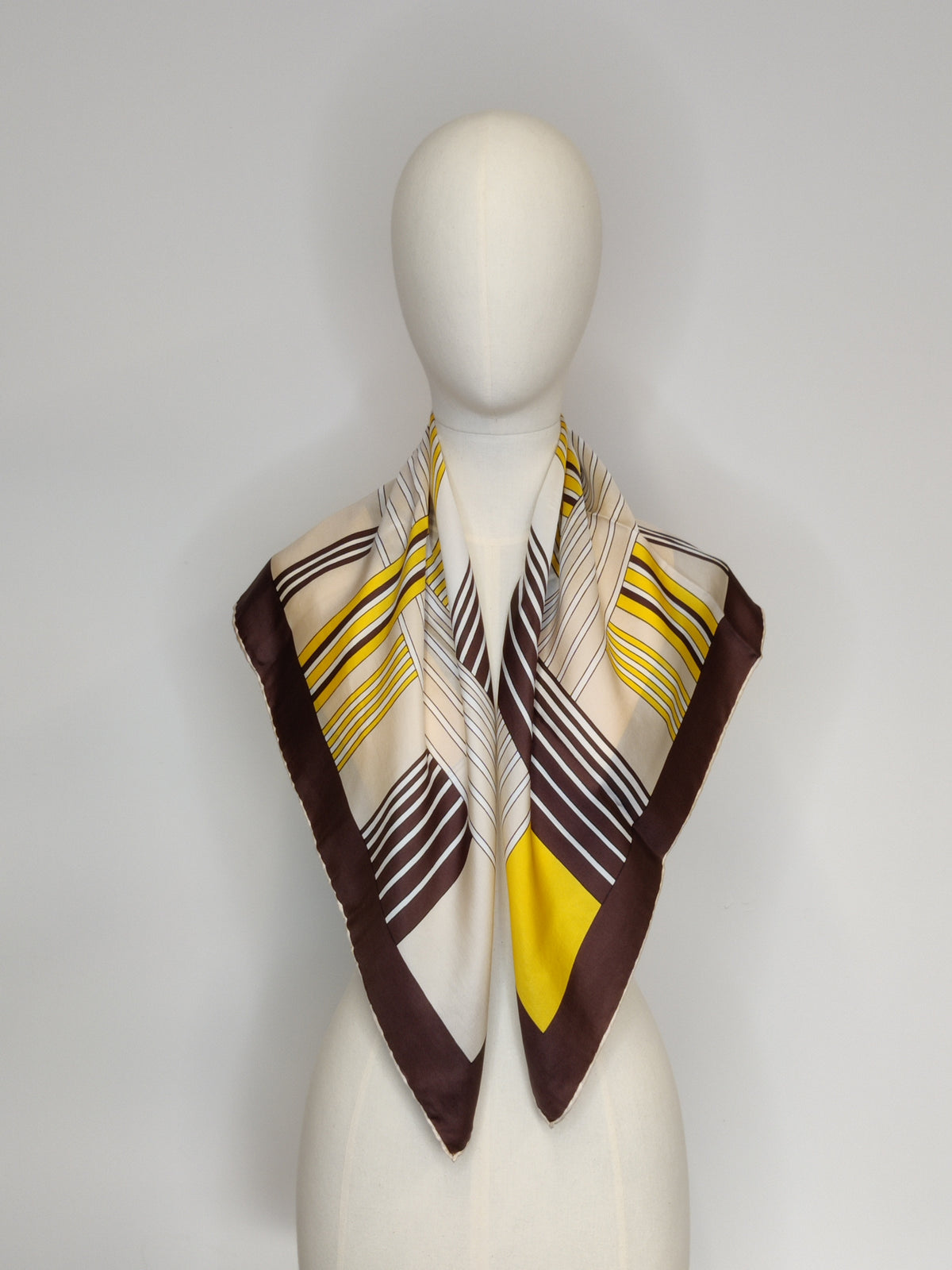 1970s Pure Silk Geometric Scarf