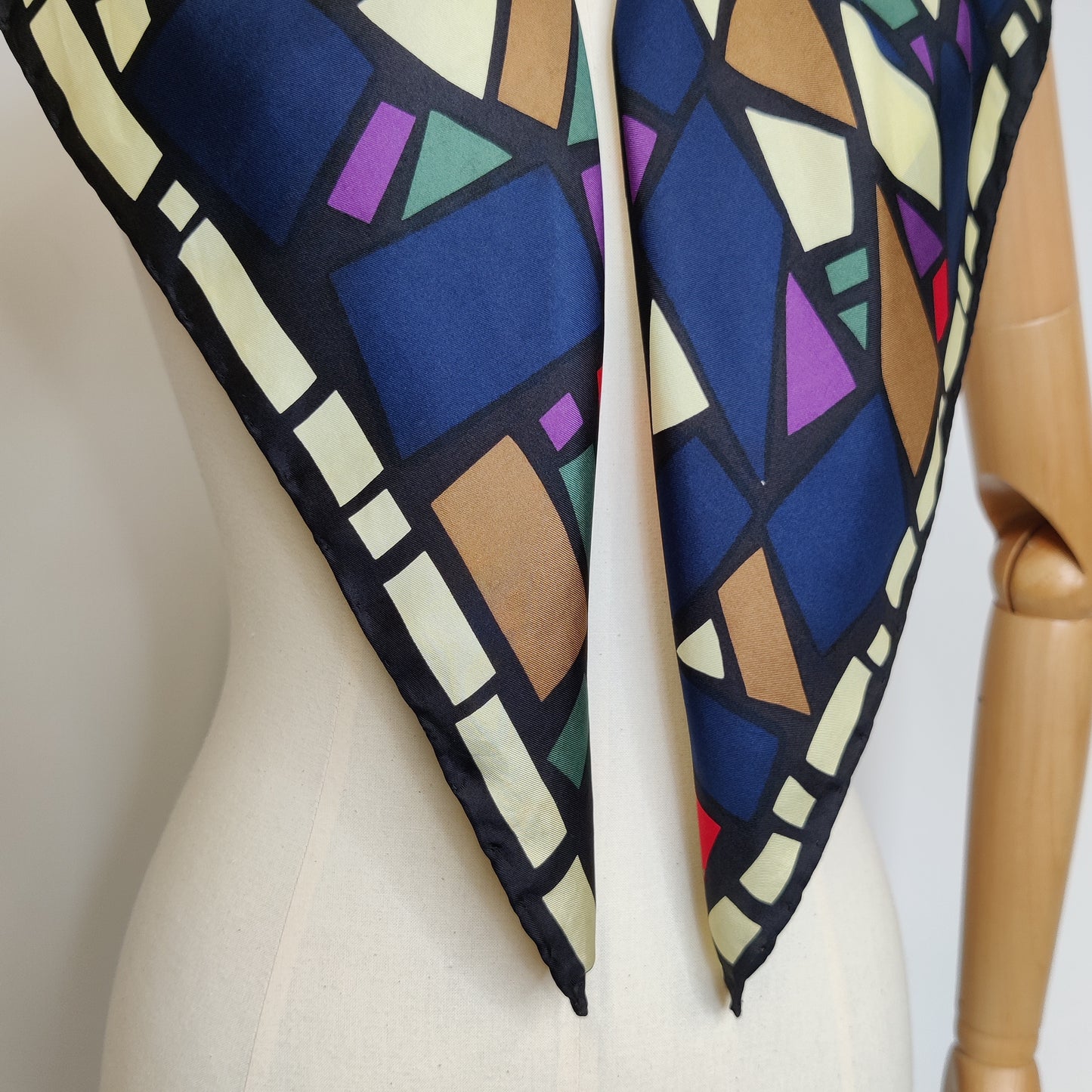 Vintage Beckford Silk Stained-Glass Mosaic Square Scarf
