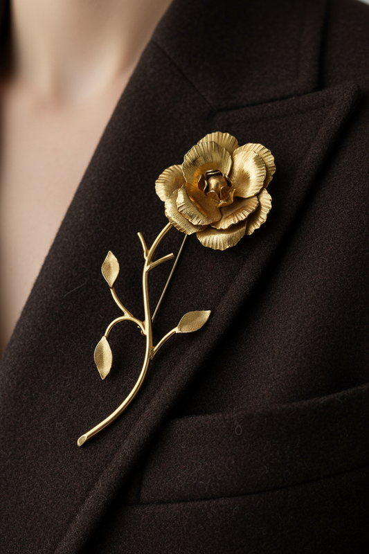 1960s Rose Stem Brooch