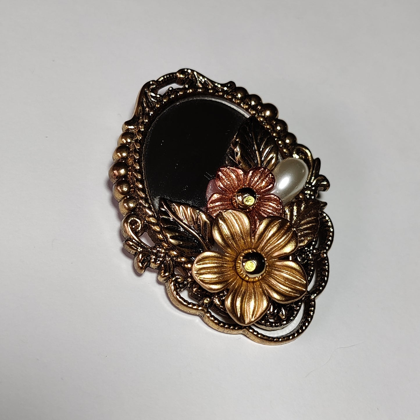 Vintage Framed Mirror Brooch