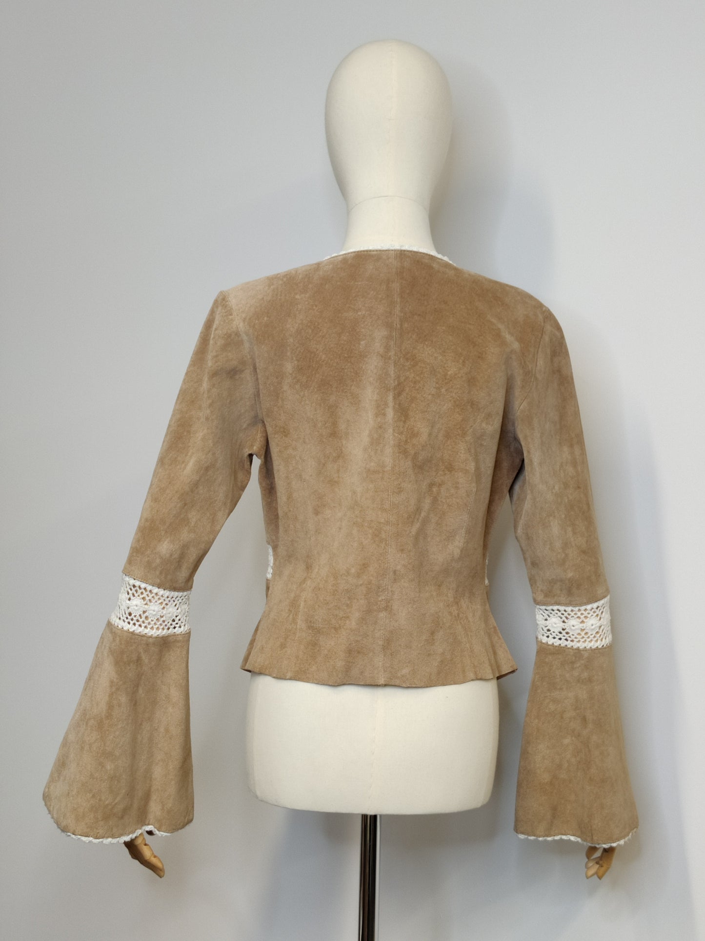 Vintage Suede and Lace Boho Jacket
