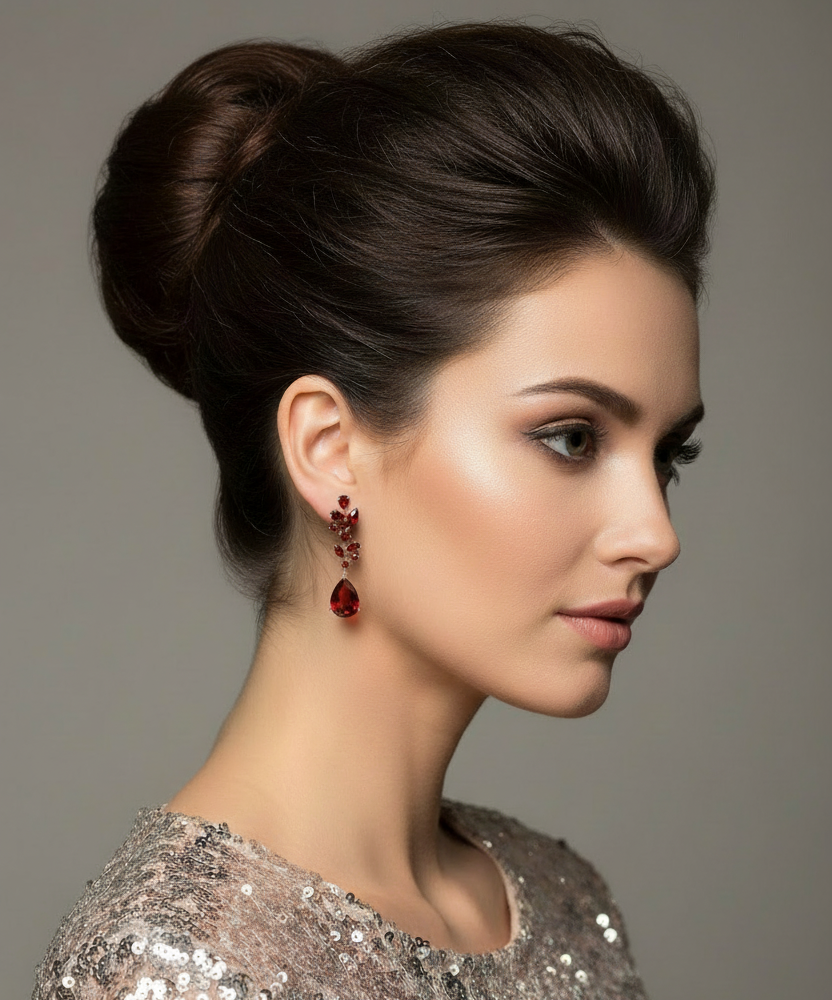 Vintage Glass Rhinestone Drop Earrings