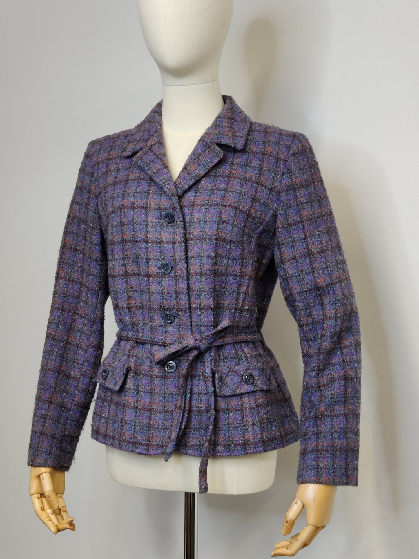 Vintage Wool Tweed Belted Jacket