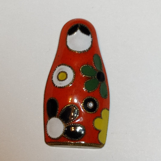 Vintage Matryoshka Enamel Brooch