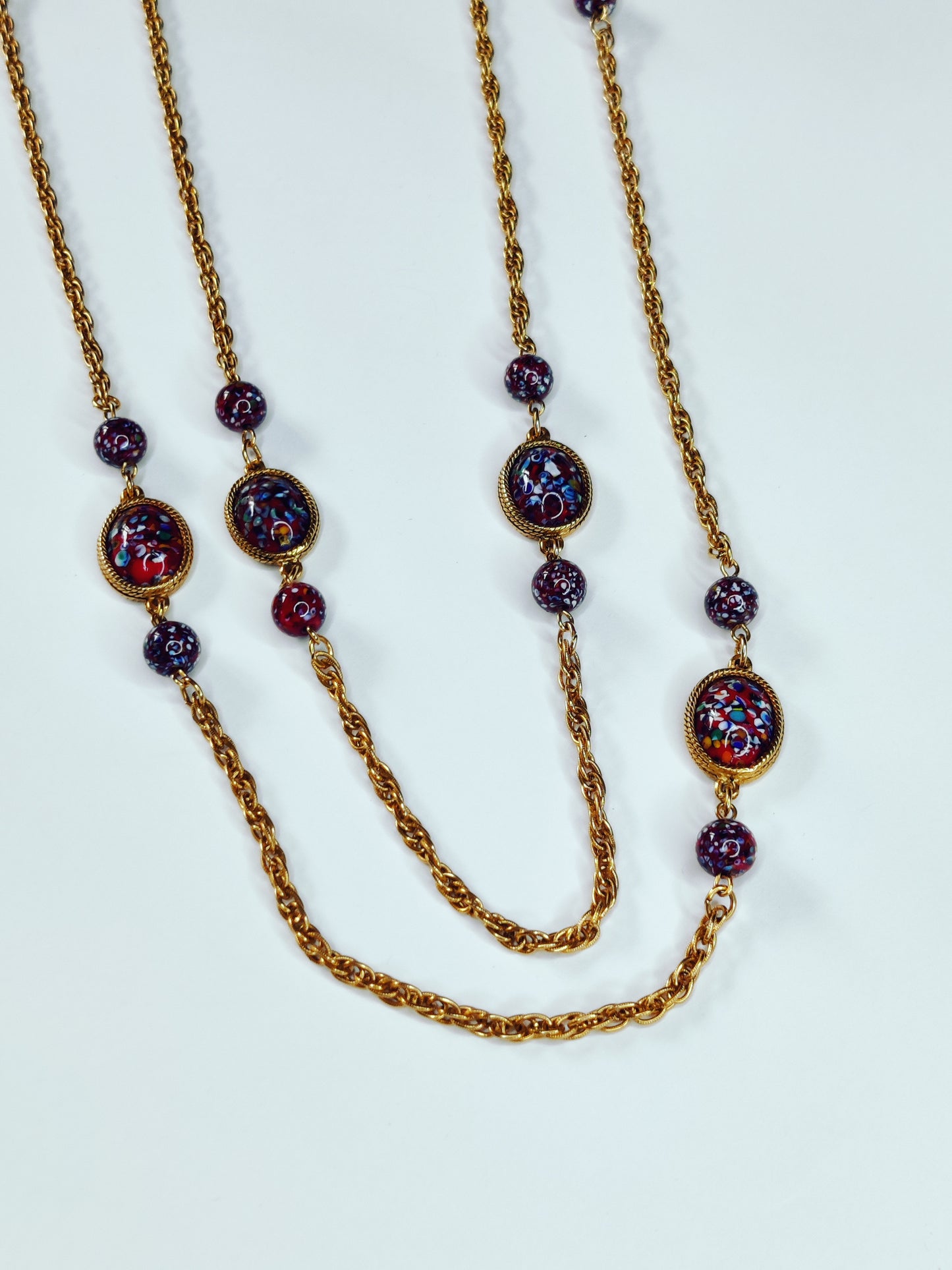 Vintage 1960s Accessocraft Glass Sautoir Necklace