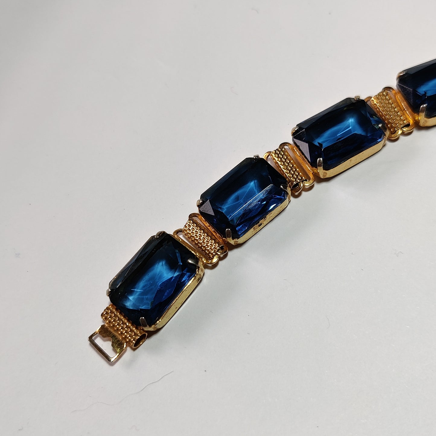 Vintage Blue Rhinestone Bracelet