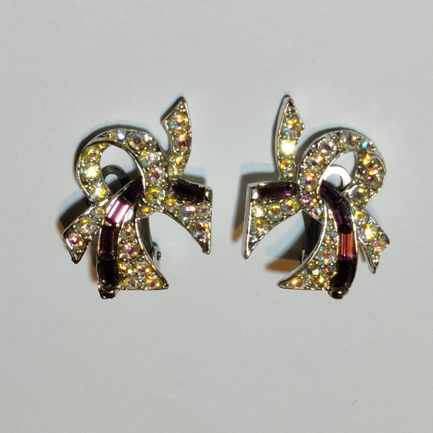 1960s Ribbon Diamante Earrings