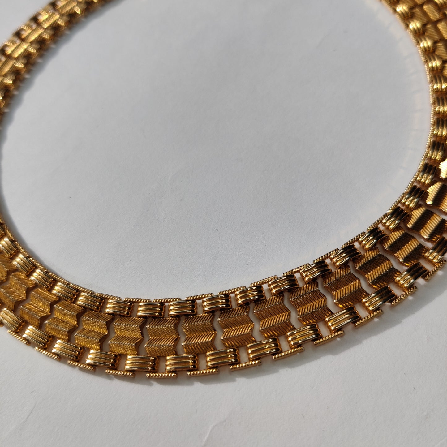 Vintage Flat Link Collar Neckace