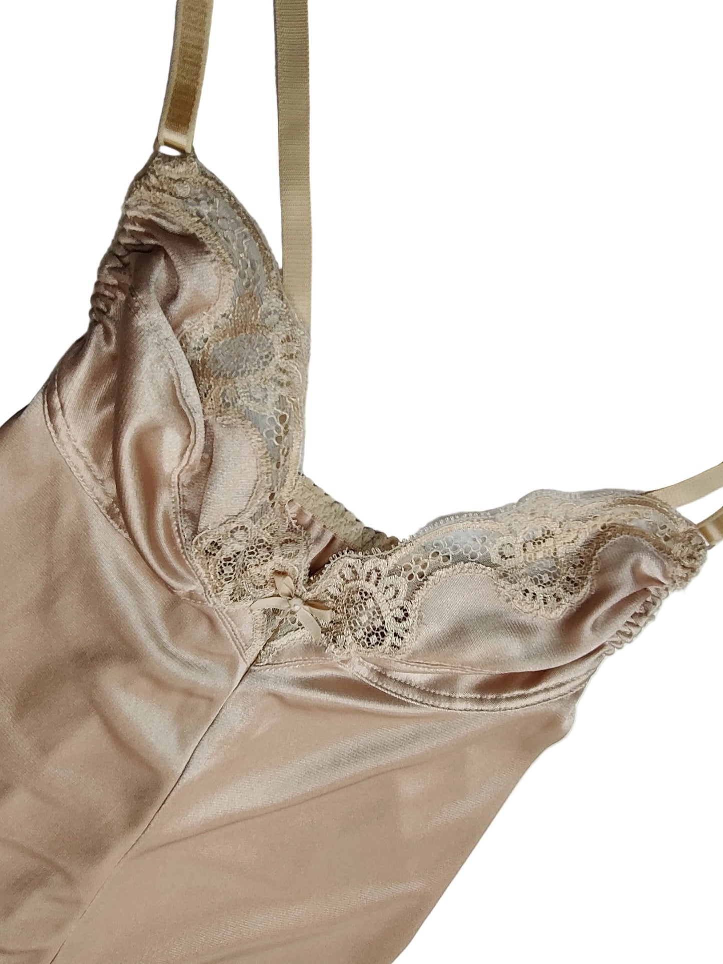 Vintage Sand/Nude 1970s Teddy/Camiknickers