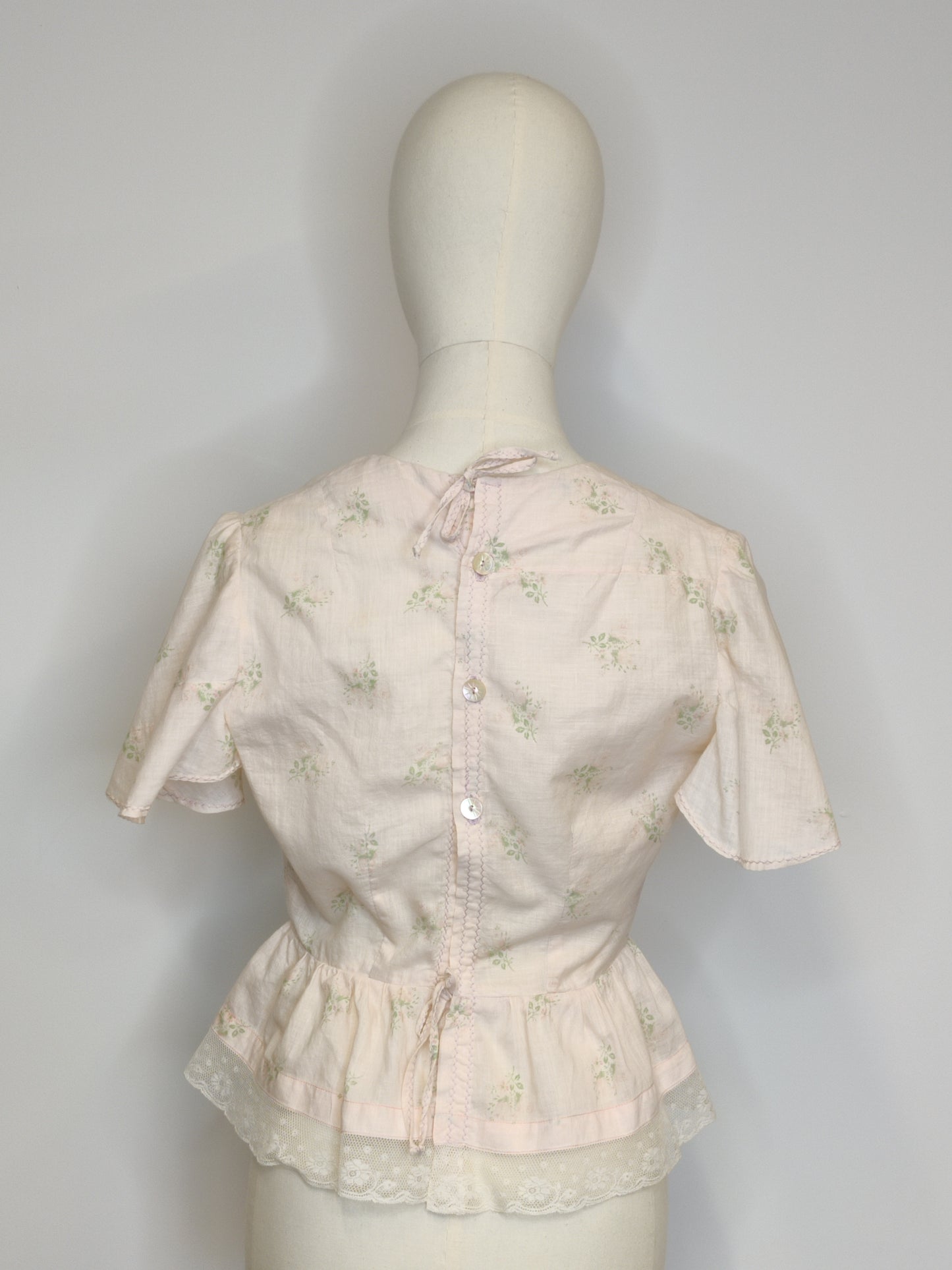 Antique Floral Cotton Bodice Top