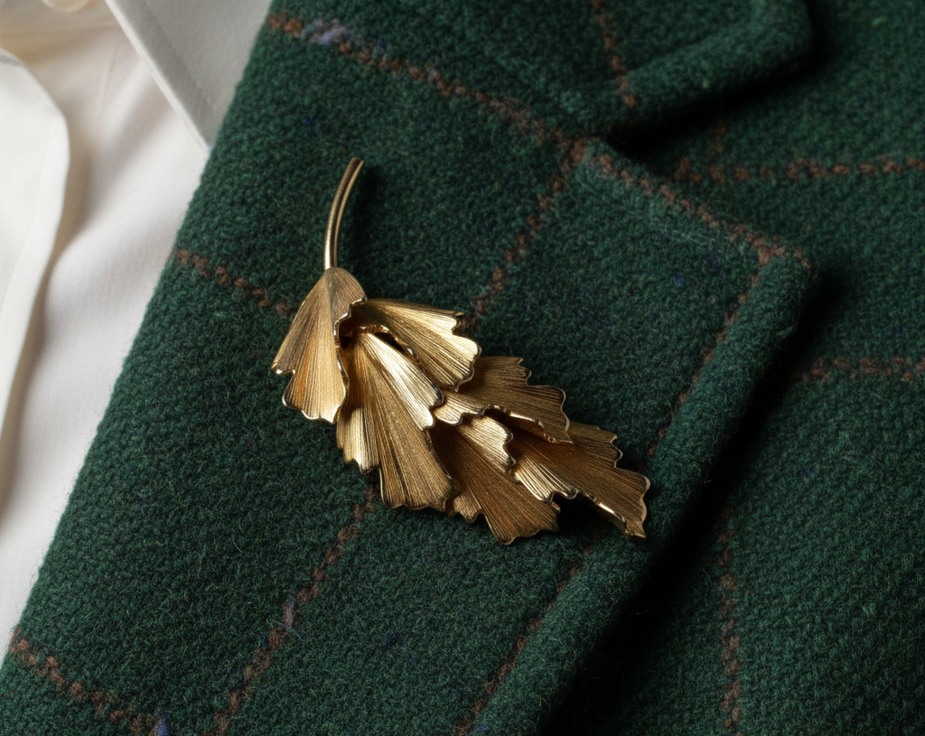 1960s Leaf Brooch