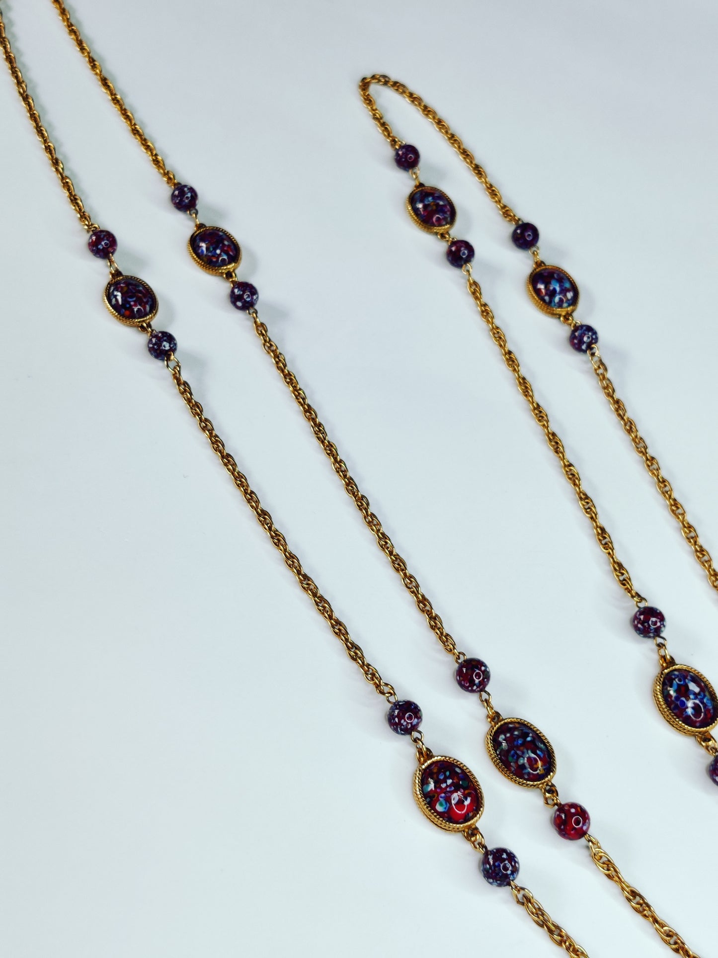 Vintage 1960s Accessocraft Glass Sautoir Necklace