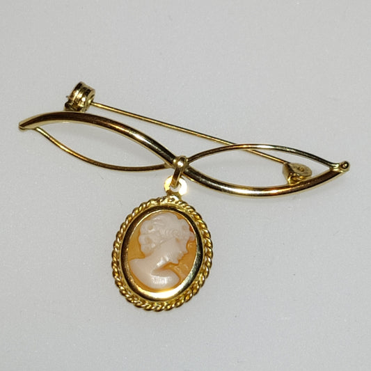 Vintage 9ct Gold Cameo Brooch