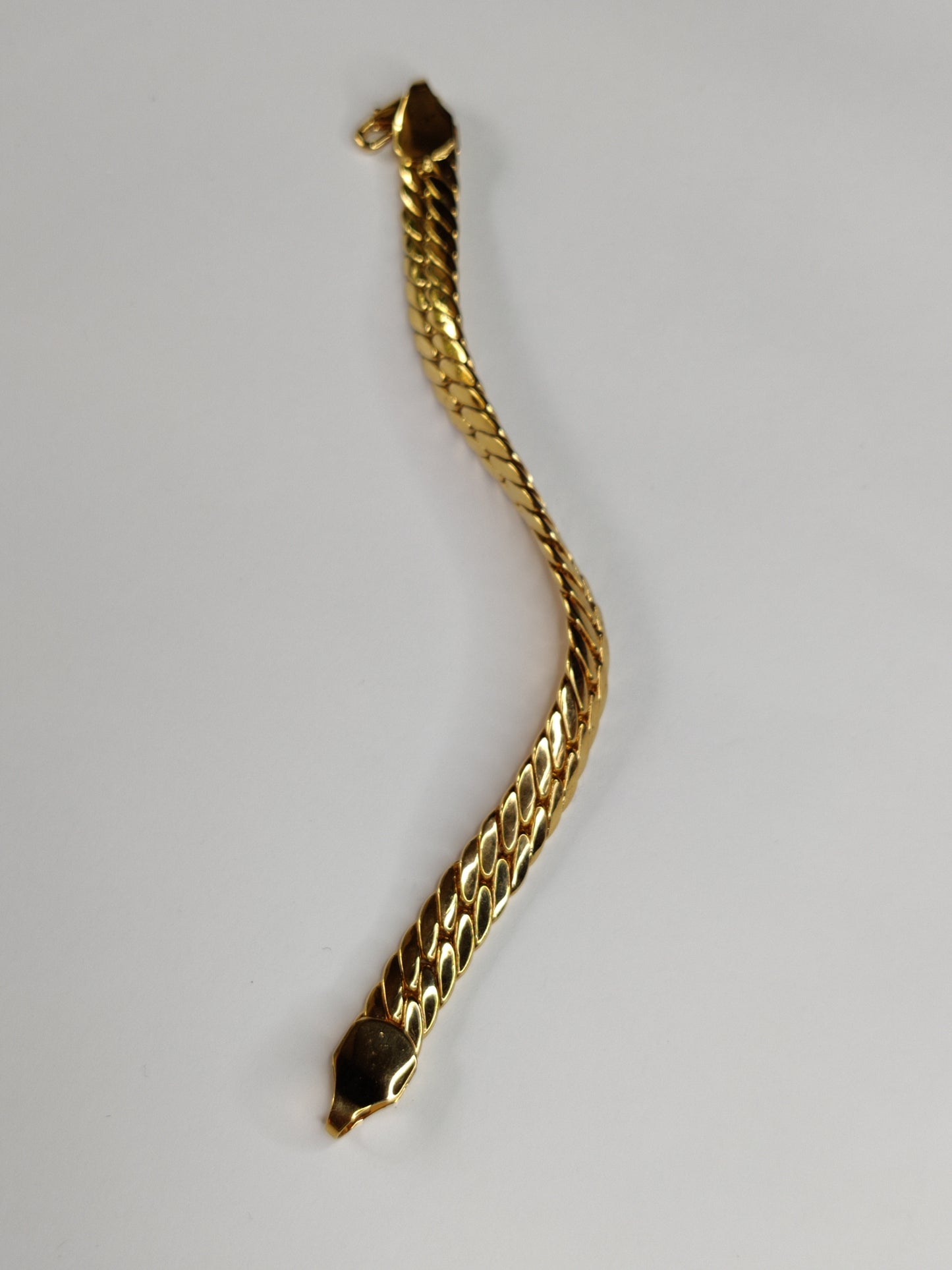 Vintage Flat Herringbone Curb Link Bracelet