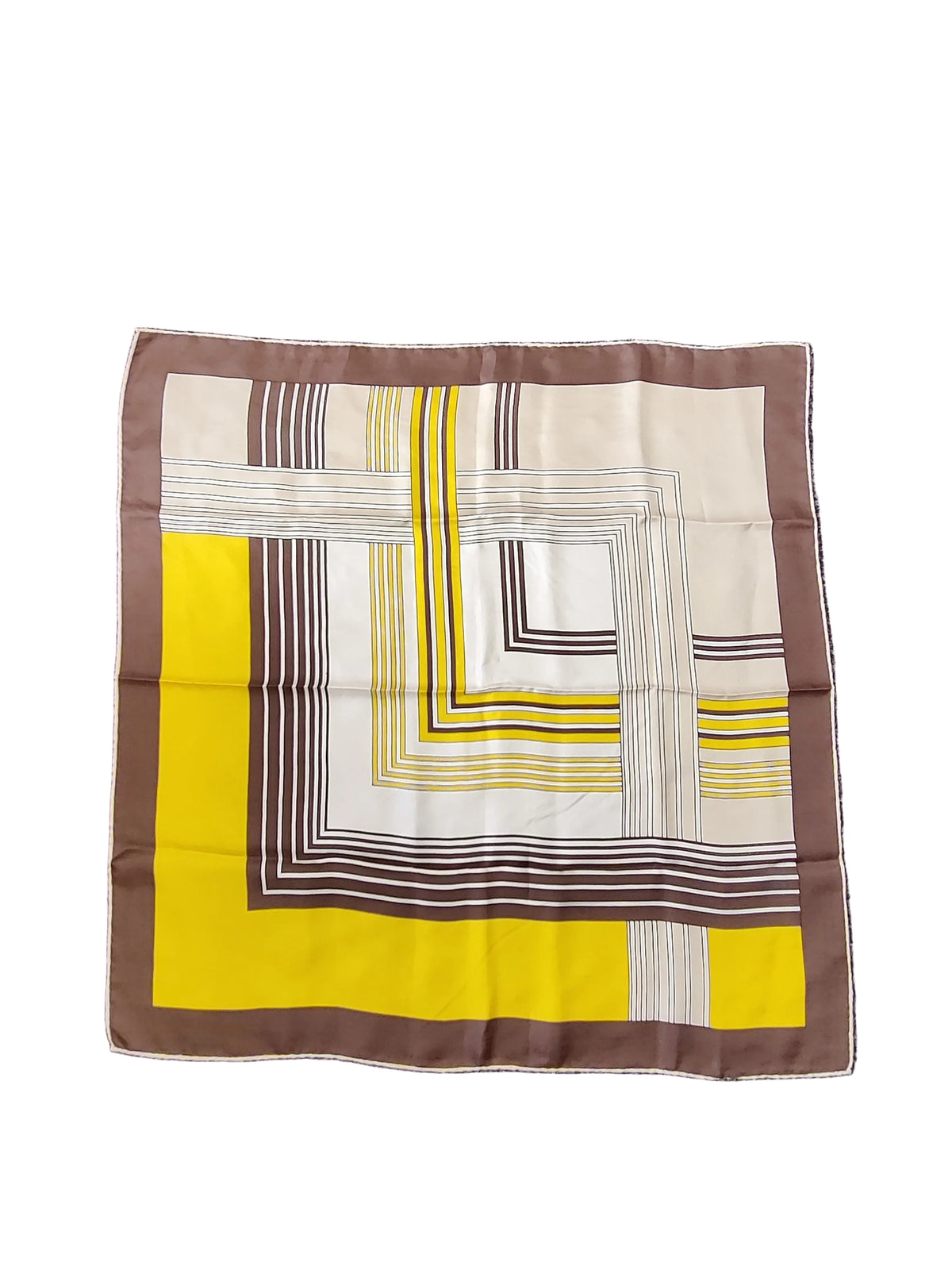 1970s Pure Silk Geometric Scarf
