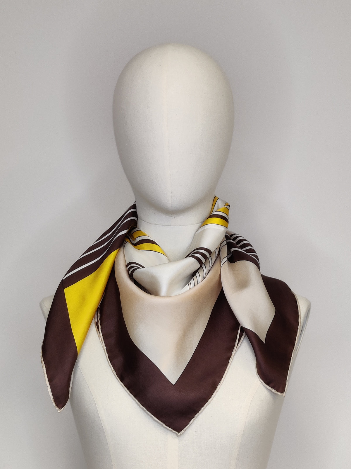1970s Pure Silk Geometric Scarf