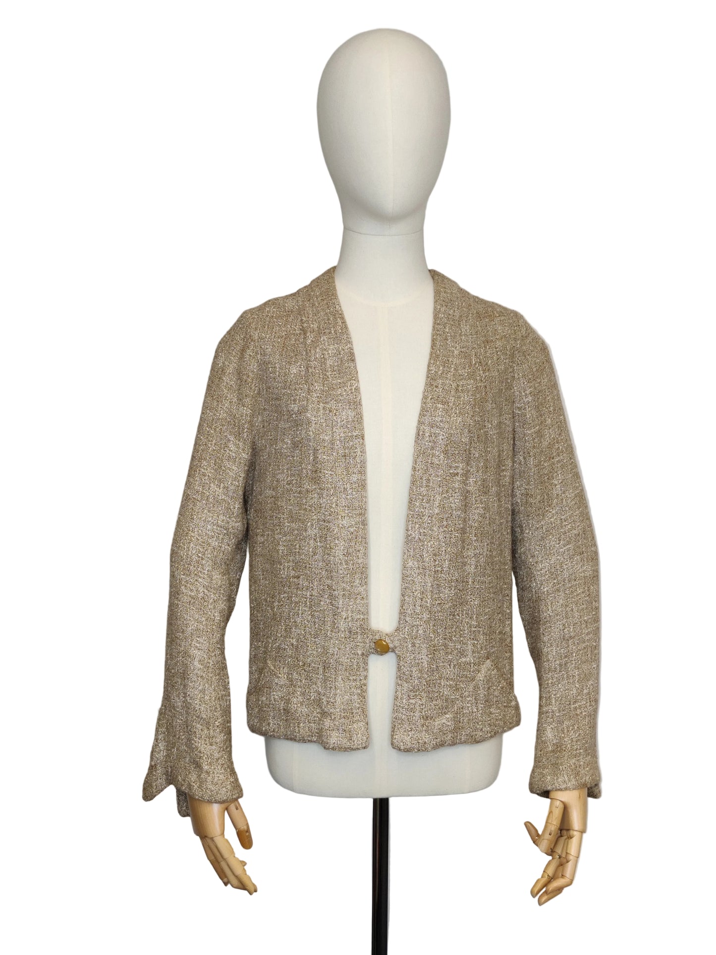 1930s Hand Tailored Art Deco Jacket with Weighted Hem