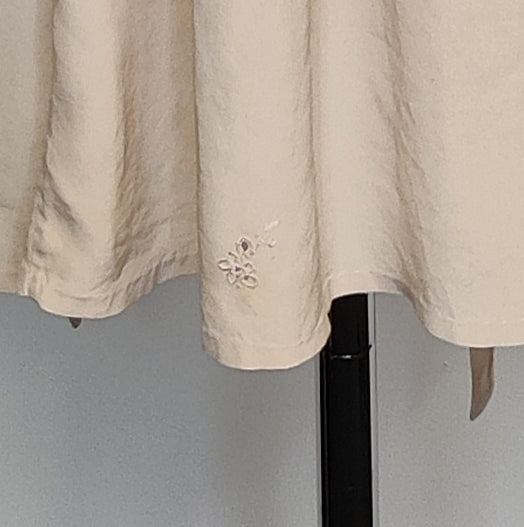 1930s Ethereal Blush Cream Silk & French Lace Slip Dress with Ties