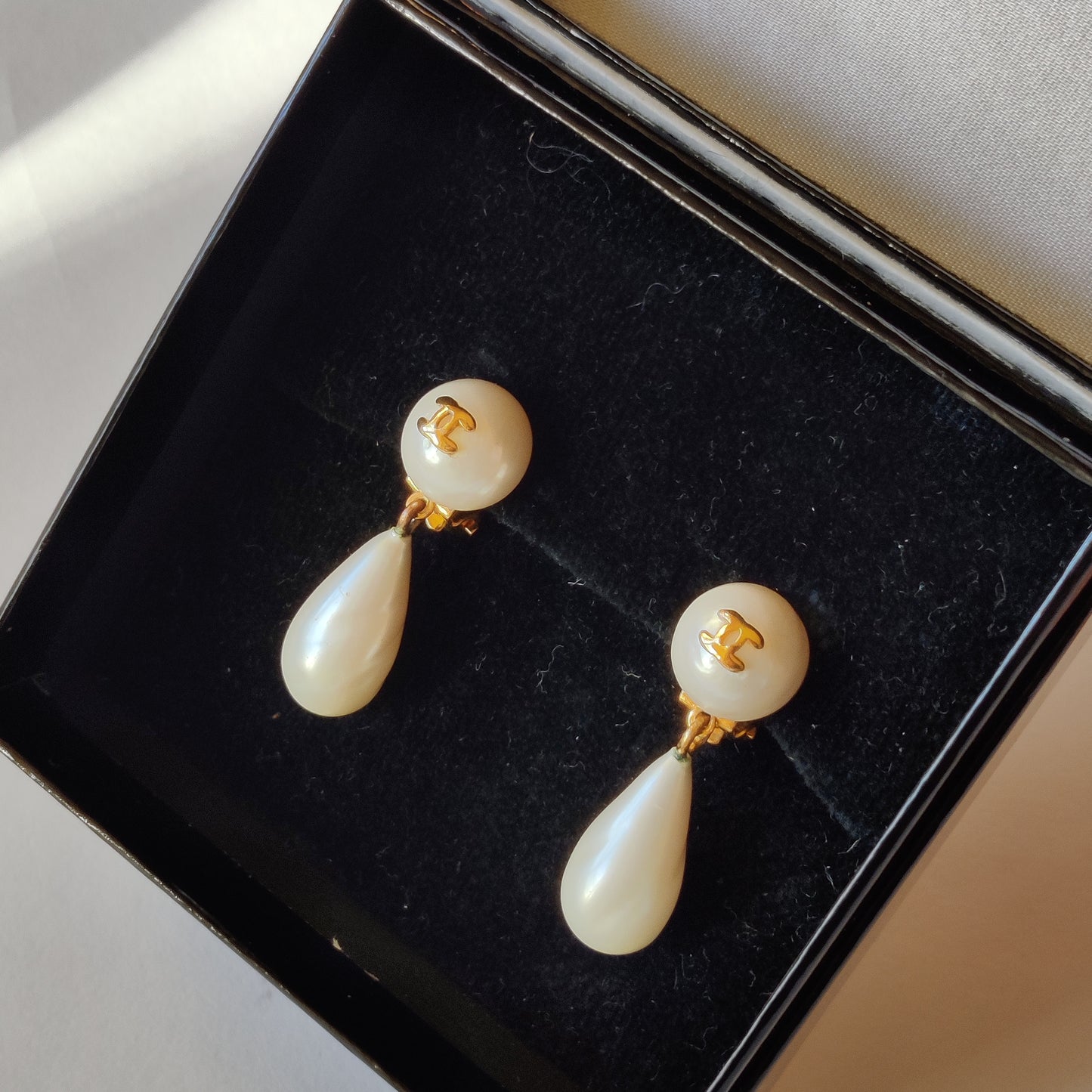 Vintage Chanel Faux Pearl Clip Earrings