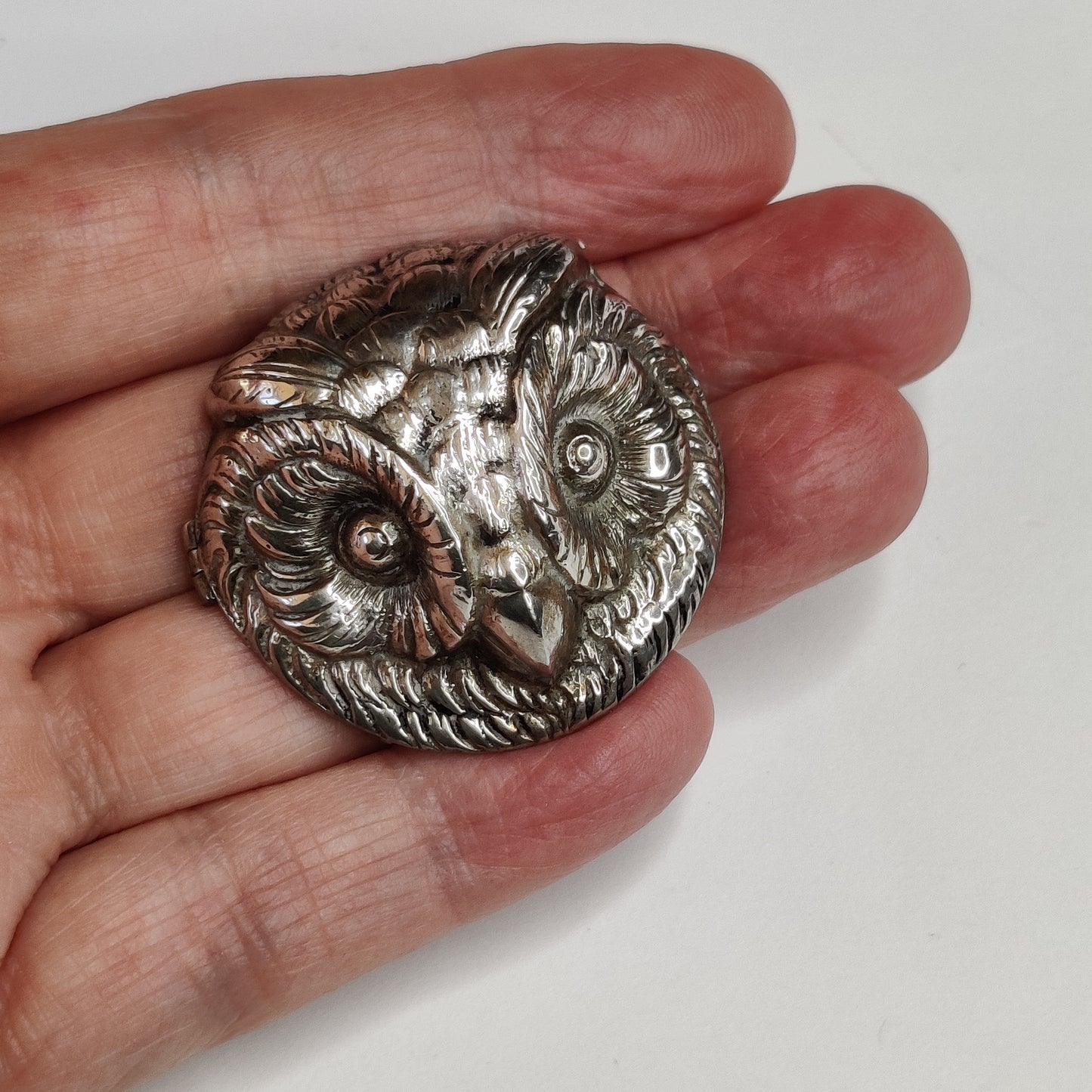 Vintage Silver Owl Brooch